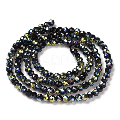 Electroplate Glass Beads Strands GLAA-H021-01B-HP03-1
