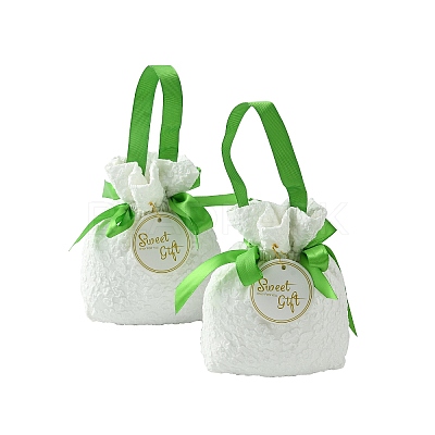 Cloth High Jacquard Flower Sugar Gift Drawstring Bags with Handle ST-CJ0004-01D-1