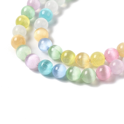 Natural Selenite Dyed Beads Strands G-P493-02D-1