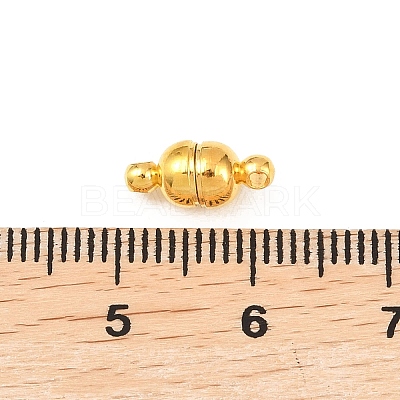 Round Brass Magnetic Clasps with Loops KK-D331-G-1