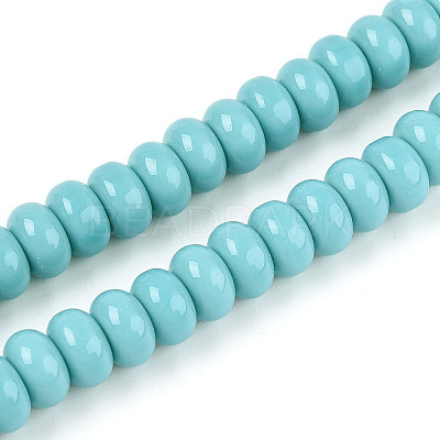 Opaque Spray Painted Glass Beads X-GLAA-ZX008-8mm-18R-1