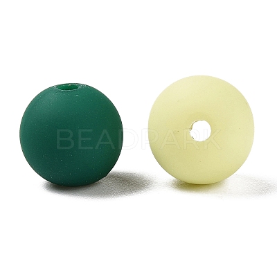 Rubberized Style Imitated Silicone Acrylic Beads MACR-T048-01C-09-1