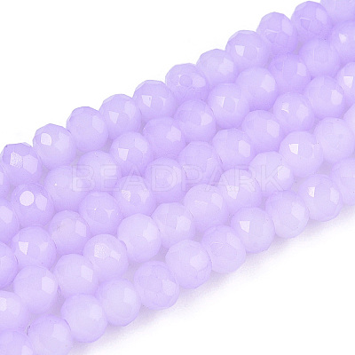 Baking Paint Imitation Jade Glass Bead Strands X-DGLA-A034-J8MM-A50-1