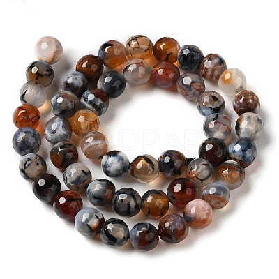 Dyed & Heated Natural Fire Crackle Agate Beads Strands G-P539-B01-15-1