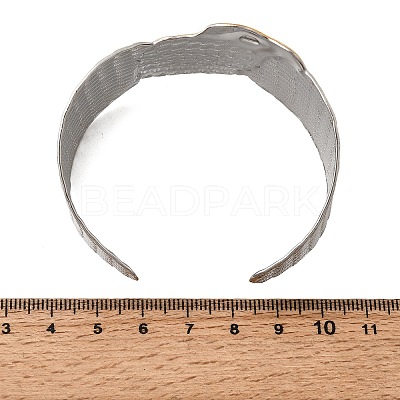 Two Tone 304 Stainless Steel Cuff Bangles SA-CBA90C5-02B-PG-1