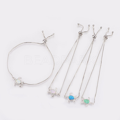 Adjustable Brass Bolo Bracelets BJEW-L618-02P-1