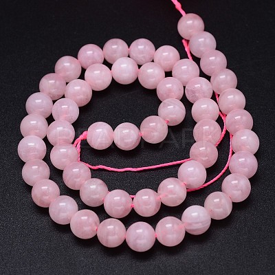 Pink Color Natural Madagascar Rose Quartz Beads Strands G-F222-41-8mm-1