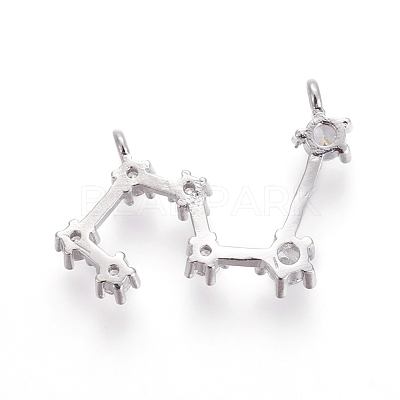 Brass Micro Pave Cubic Zirconia Pendants X-ZIRC-F099-20P-12-1