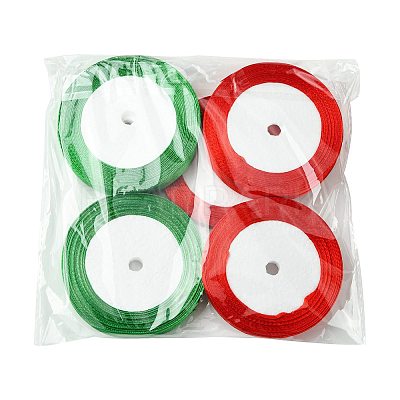 8Rolls 2 Colors Single Face Satin Ribbon OCOR-FS0001-09-1