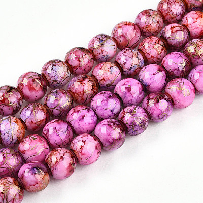 Baking Paint Glass Beads Strands DGLA-N003-10mm-B03-1