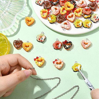 45Pcs 9 Styles Opaque Resin Pendants CRES-CJ0001-78-1