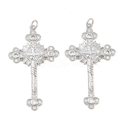 Brass Micro Pave Cubic Zirconia Pendants KK-B167-21P-1