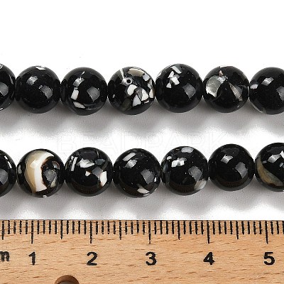 Assembled Synthetic Stone and Trochus Shell Beads Strands G-B128-08C-04-1