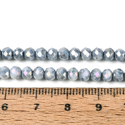 Anti-Tarnish Electroplate Rondelle Glass Beads Strands EGLA-T021-4mm-17-10-1