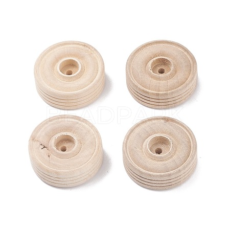 (Defective Closeout Sale: Crack) Unfinished Wooden Wheels WOOD-XCP0001-51-1