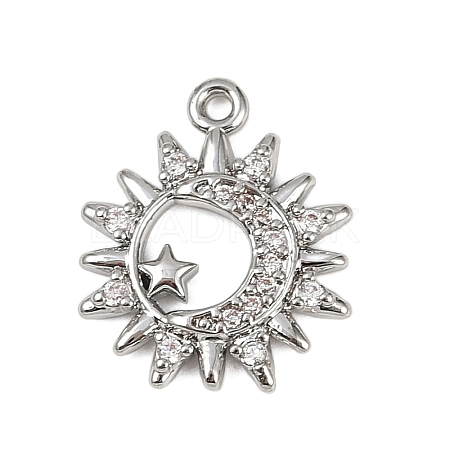 Brass Micro Pave Clear Cubic Zirconia Pendants KK-L238-17P-1