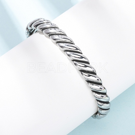 Retro 316 Surgical Stainless Steel Cuff Bangles BJEW-C142-05AS-1