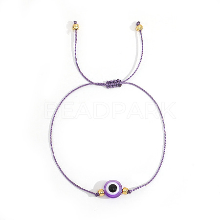 Bohemian Style Resin Evil Eye Bead Braided Bracelets BR6167-7-1