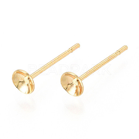 Brass Earring Settings KK-T077-18G-01-1