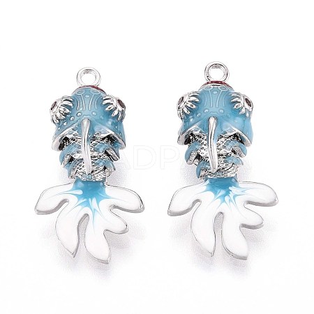 Brass Enamel Pendants KK-T071-27P-04-1