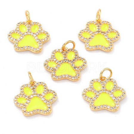 Real 18K Gold Plated Brass Micro Pave Cubic Zirconia Charms ZIRC-L100-085G-06-1