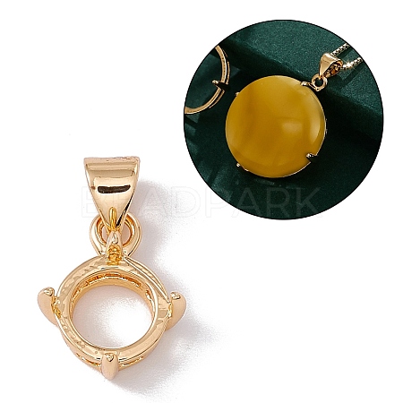 Brass Pendant Cabochon Settings KK-E066-03G-01-1