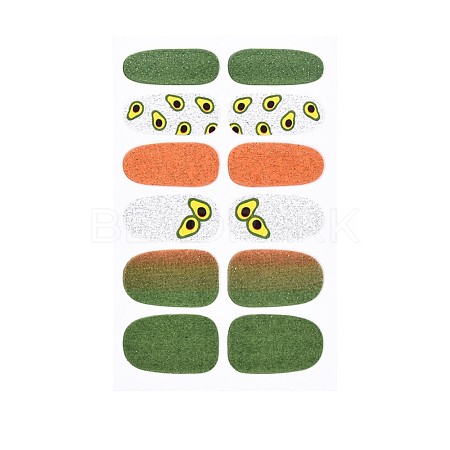 Avocados & Strawberries & Flowers Full Cover Nail Art Stickers MRMJ-T109-WSZ492-1