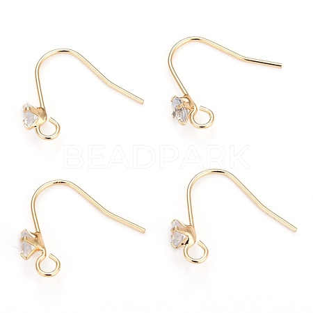 Brass Earring Hooks KK-I681-14G-1