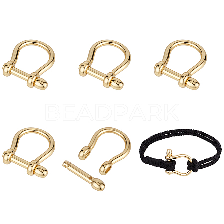 5Pcs Brass D-Ring Anchor Shackle Clasps KK-UN0005-60-1