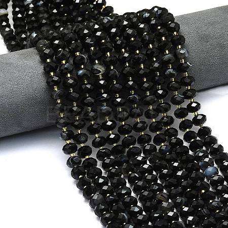 Natural Banded Agate Beads Strands G-P573-A15-01-1