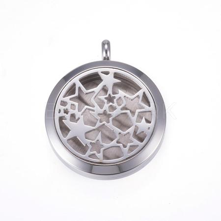 316 Surgical Stainless Steel Diffuser Locket Pendants STAS-H390-14P-1