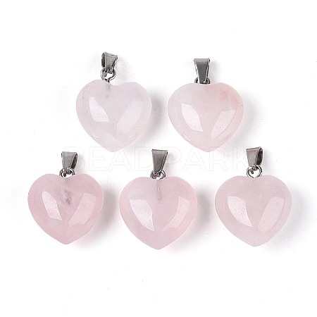 Natural Rose Quartz Pendants G-T143-49K-1