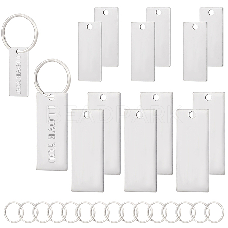 BENECREAT DIY Stamping Blank Tag Keychain Making Kit DIY-BC0009-42-1