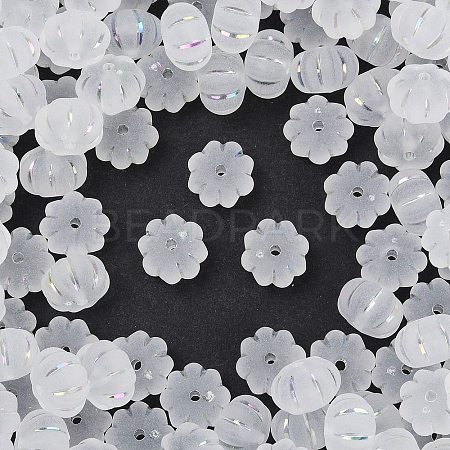 Frosted Transparent Acrylic Beads OACR-P029-03B-06-1