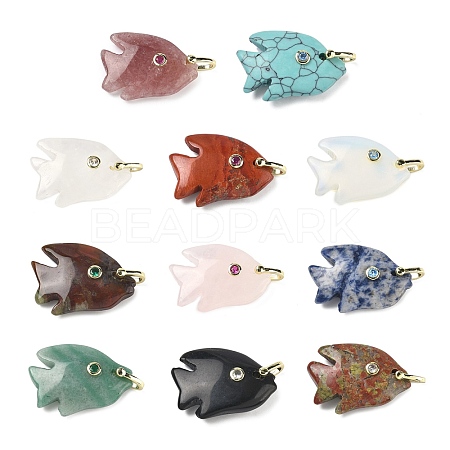 Natural & Synthetic Gemstone Carved Pendants G-G460-01G-1