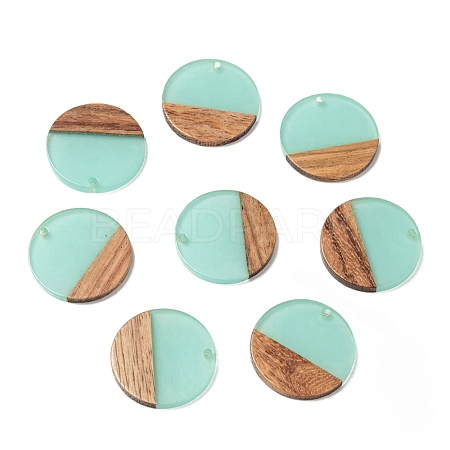 Resin & Walnut Wood Pendants RESI-S358-02B-03-1