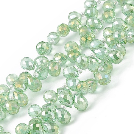 Transparent Electroplate Glass Beads Strands EGLA-F152B-AB01-1