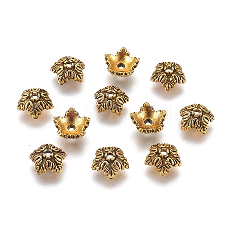 Tibetan Style Bead Caps TIBEB-A24621-AG-LF-1