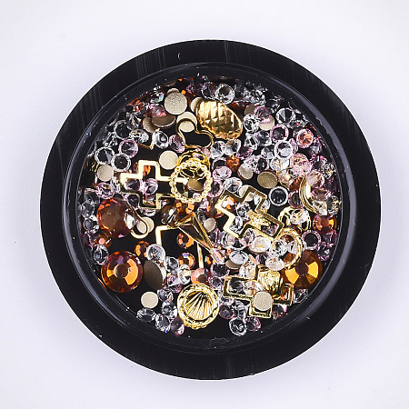 Brass & Rhinestone Cabochons MRMJ-T016-06E-1