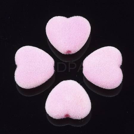 Flocky Acrylic Beads FIND-T046-34-20-1