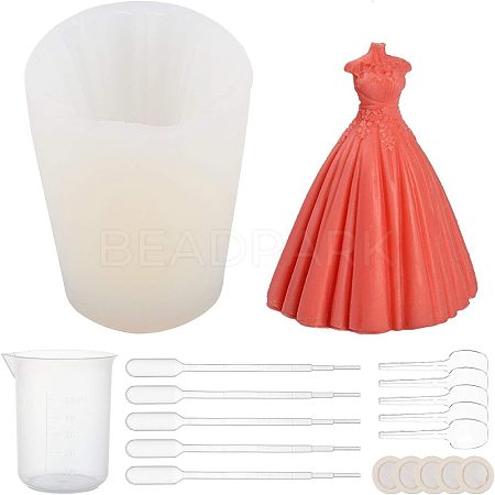 Wedding Dress Food Grade Silicone Molds Kits DIY-OC0003-20-1