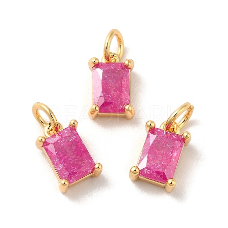 Real 18K Gold Plated Brass Micro Pave Cubic Zirconia Pendants X-KK-M243-08G-05-1
