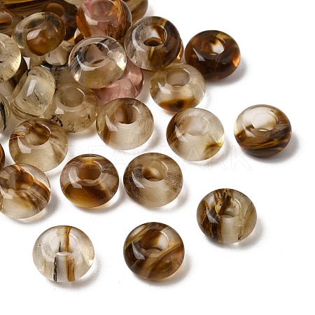 Watermelon Stone Glass European Large Hole Beads G-Q442-04-1