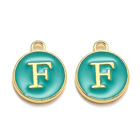 Golden Plated Alloy Enamel Charms LS-ENAM-Q437-15F-1