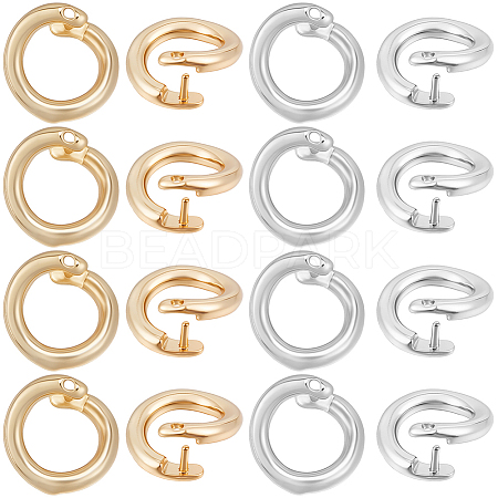 30Pcs 2 Colors Brass Snap Clasps KK-BBC0021-51-1