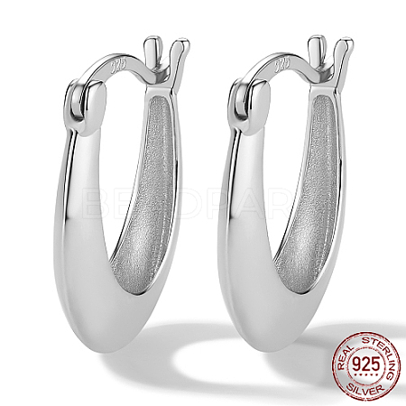 Rhodium Plated 925 Sterling Silver Hoop Earrings WZ0712-1-1