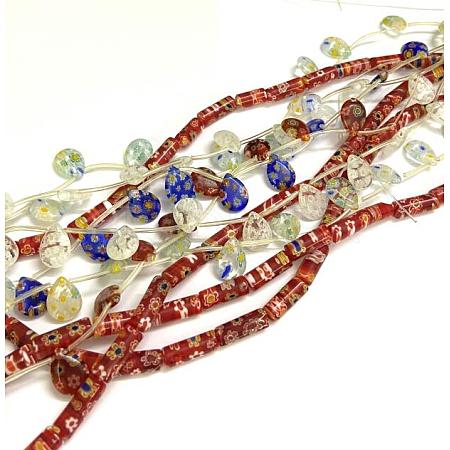 Handmade Millefiori Glass Beads Strands LK-F011-01A-1