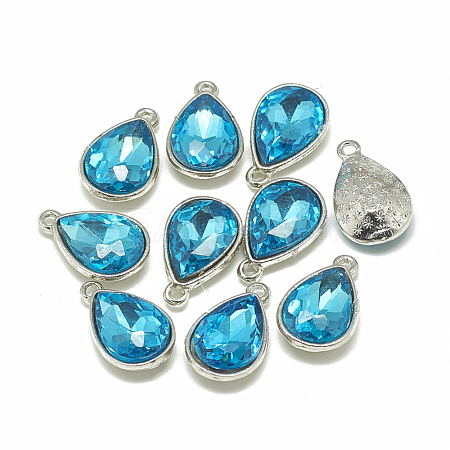 Alloy Glass Charms PALLOY-T028-7x10mm-12-1