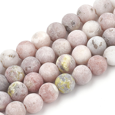 Natural Marble and Sesame Jasper/Kiwi Jasper Beads Strands X-G-T106-289-1
