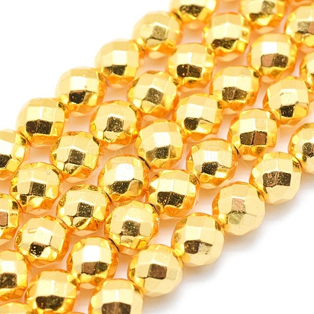 Electroplate Non-magnetic Synthetic Hematite Beads Strands G-L485-03B-G-1